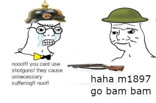 WWI memes, shotgun protest