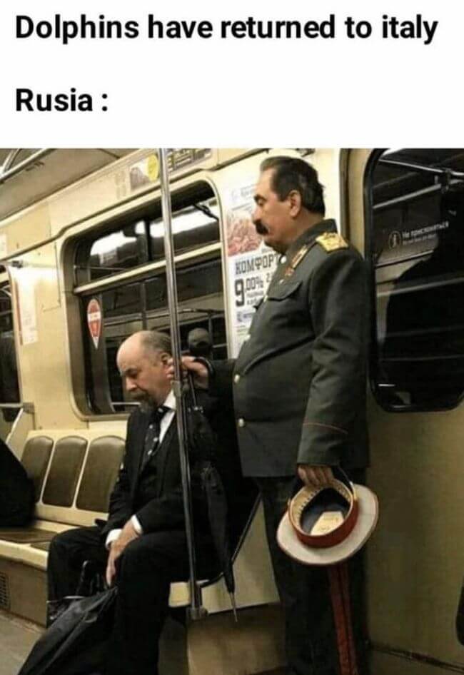 Lenin and Stalin planning the Great return