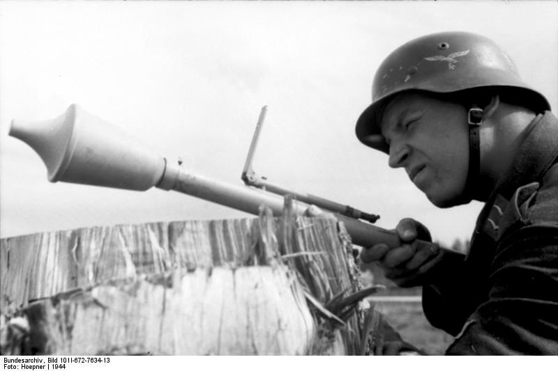 german soldier with panzerfaust 30