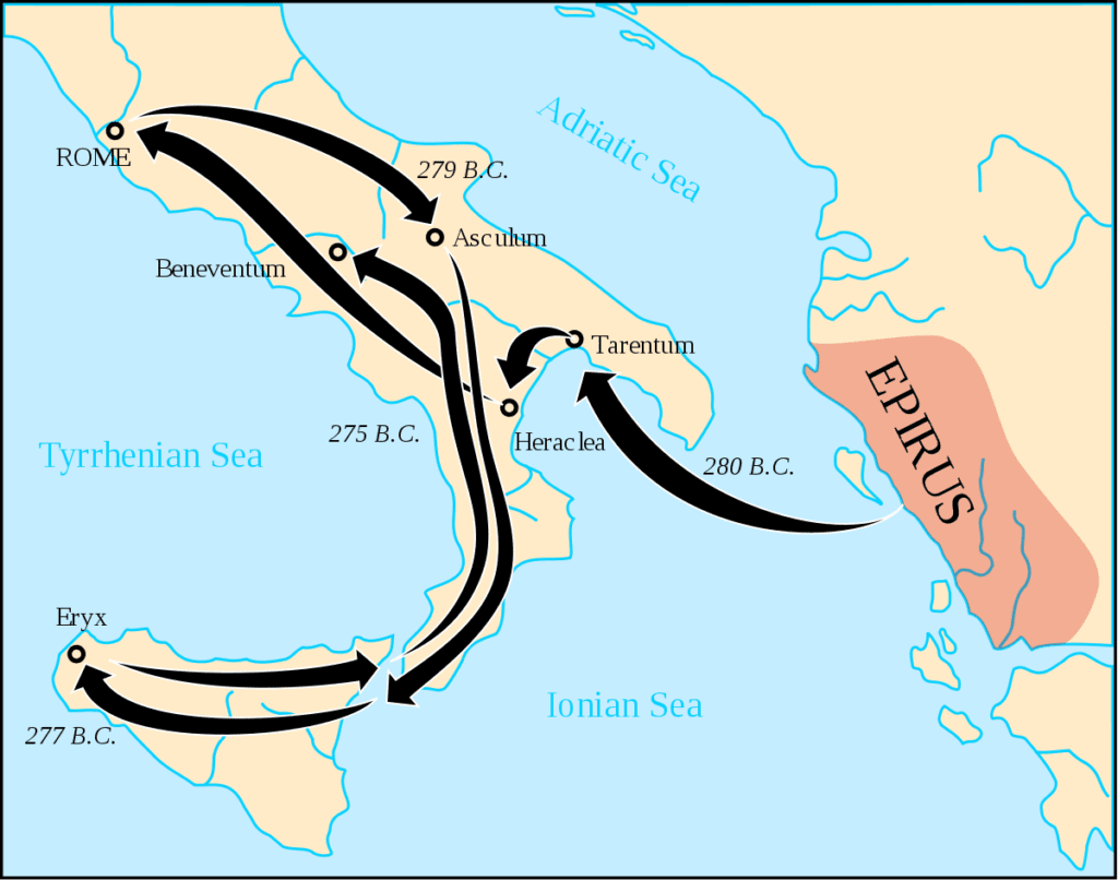 Battle of Asculum Pyrhhus of Epirus campaign map